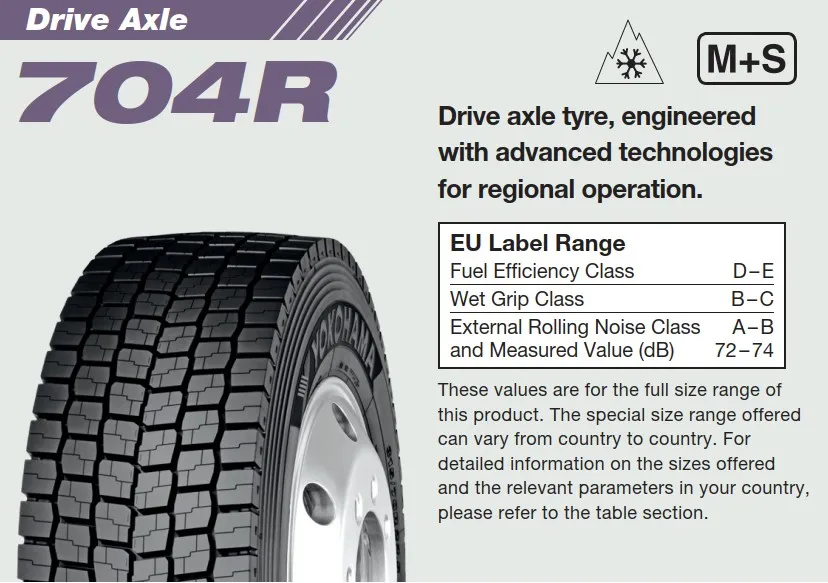 315/60 R22.5 YOKOHAMA 704R 152L (E,C,74)